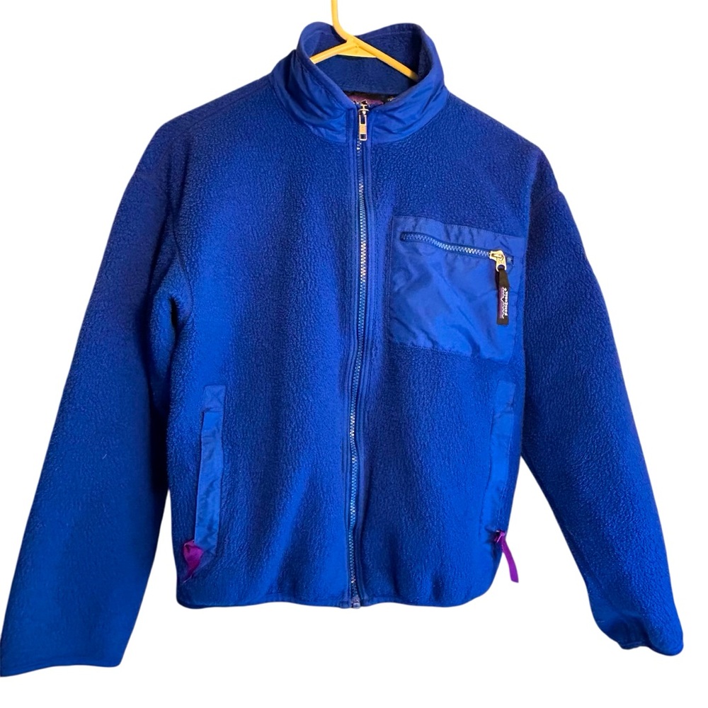 Vintage Patagonia Jacket Blue Fleece Full Zip Youth Outerwear 90s size kids 8